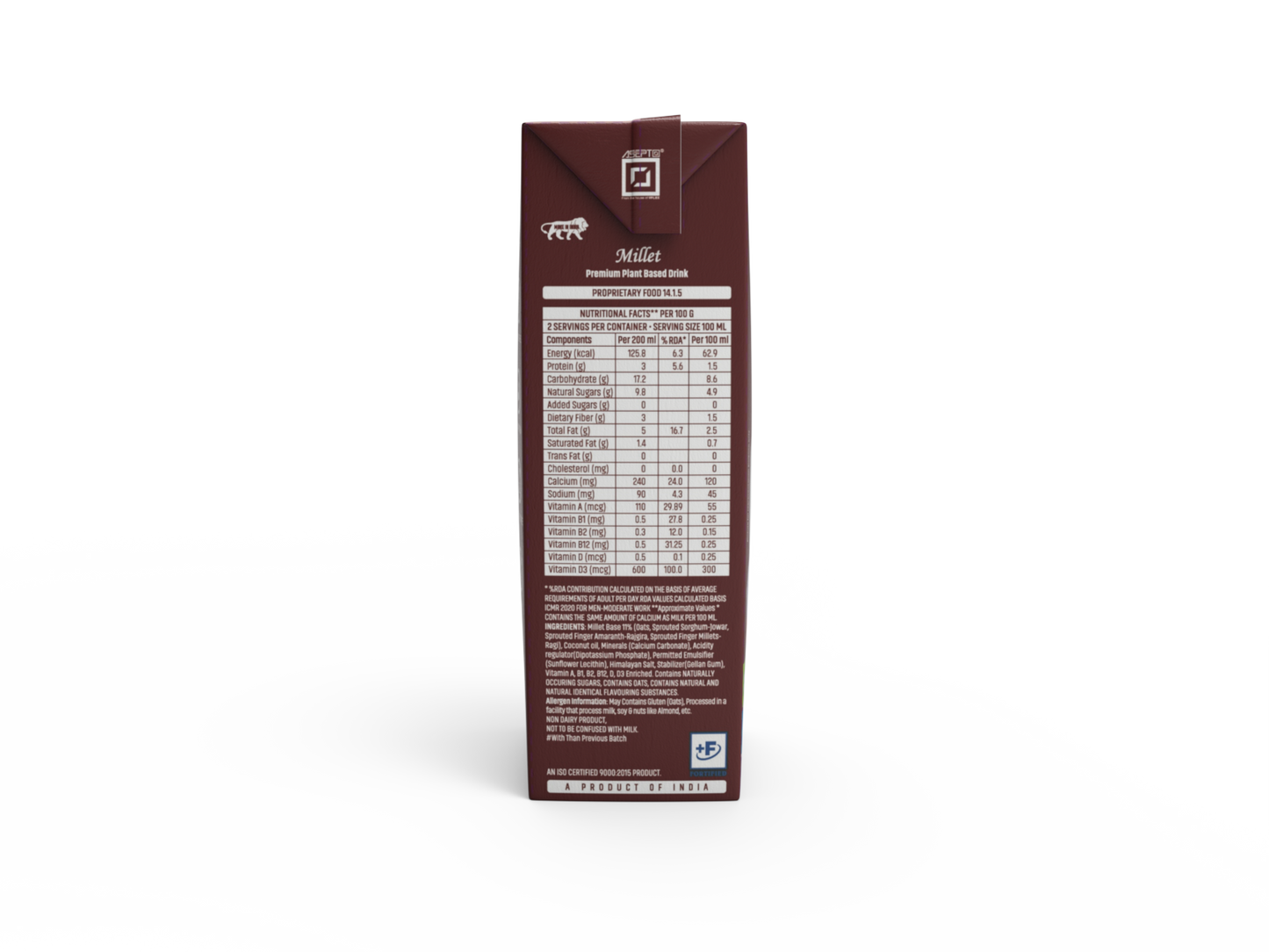 Oatey Premium Millet Milk Plant-Based Vegan Milk, 200ml