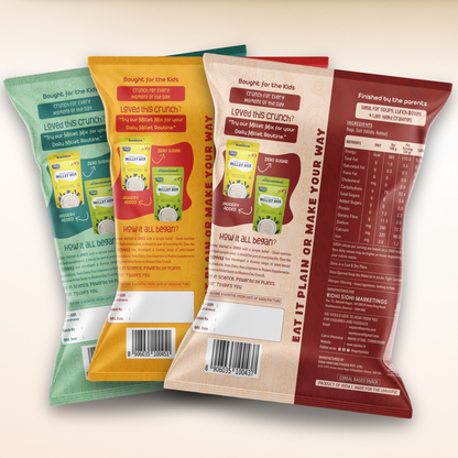 Millet Pori Combo | Smart Millet Crunch | Anytime Snack | 100 Gms | Ragi Pori-Jowar Pori-Multi Millet Masala Pori Pack of One Each