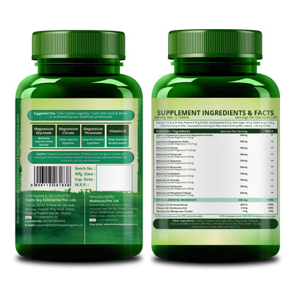 Vlado's Himalayan Organics Liposomal Magnesium Supplement 28000mg | 10 Magnesium Complex with Magnesium Citrate, Glycinate, Threonate, Oxide & More | With Vitamin D3 & B12 | High Bioavailability Formula | 60 Veg Tablets
