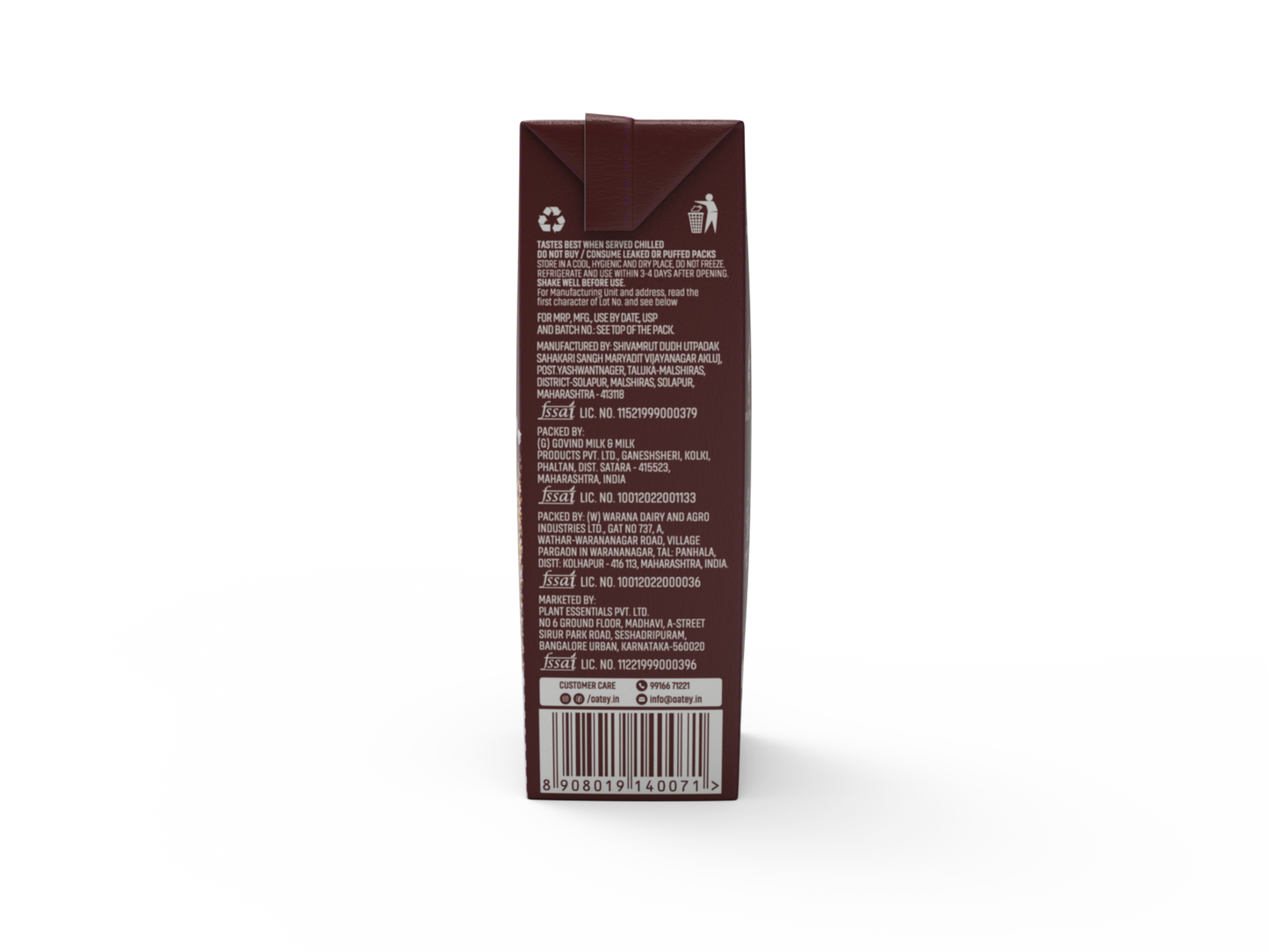 Oatey Premium Millet Milk Plant-Based Vegan Milk, 200ml