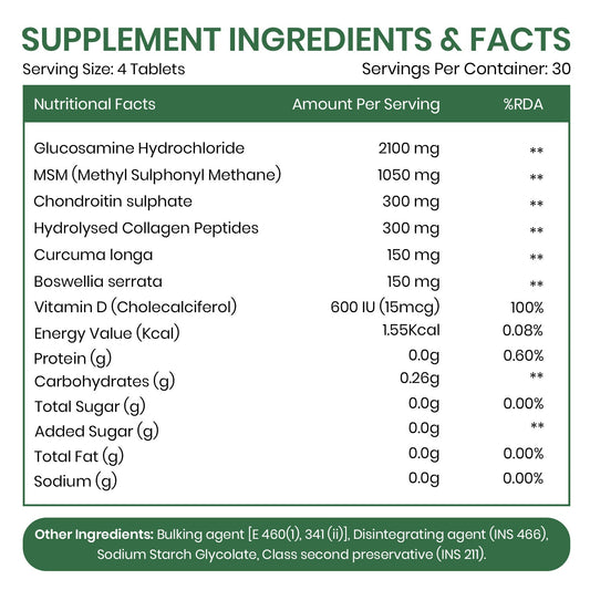 Vlado's Himalayan Organics Glucosamine Chondroitin MSM with Boswellia | 120 Tablets