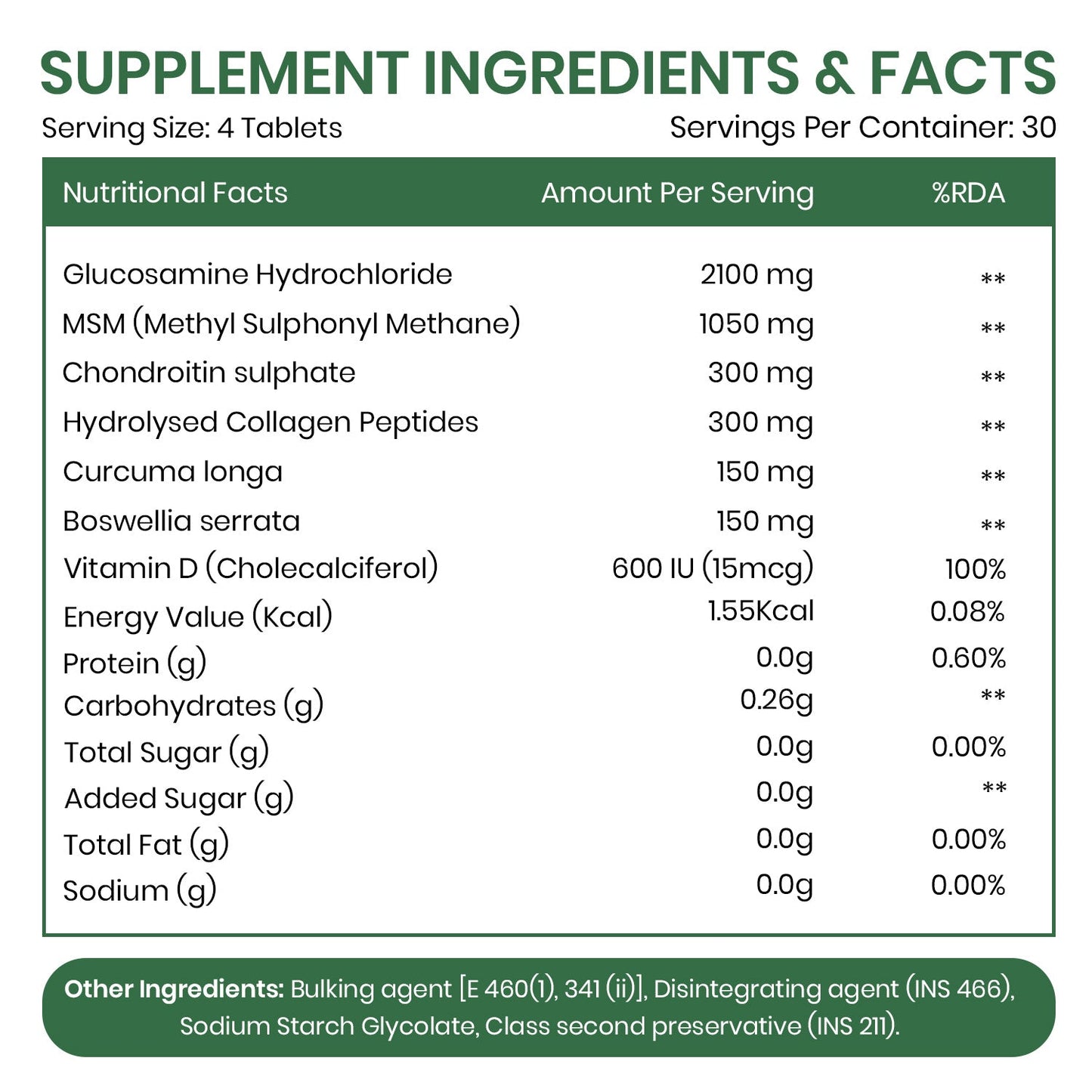 Vlado's Himalayan Organics Glucosamine Chondroitin MSM with Boswellia | 120 Tablets