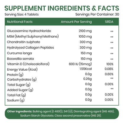 Vlado's Himalayan Organics Glucosamine Chondroitin MSM with Boswellia | 120 Tablets