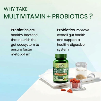 Vlado's Himalayan Organics Multivitamin for Men & Women with 100  Ingredients | With Probiotics, Herbal Extracts & Minerals | 180 Veg Tablets