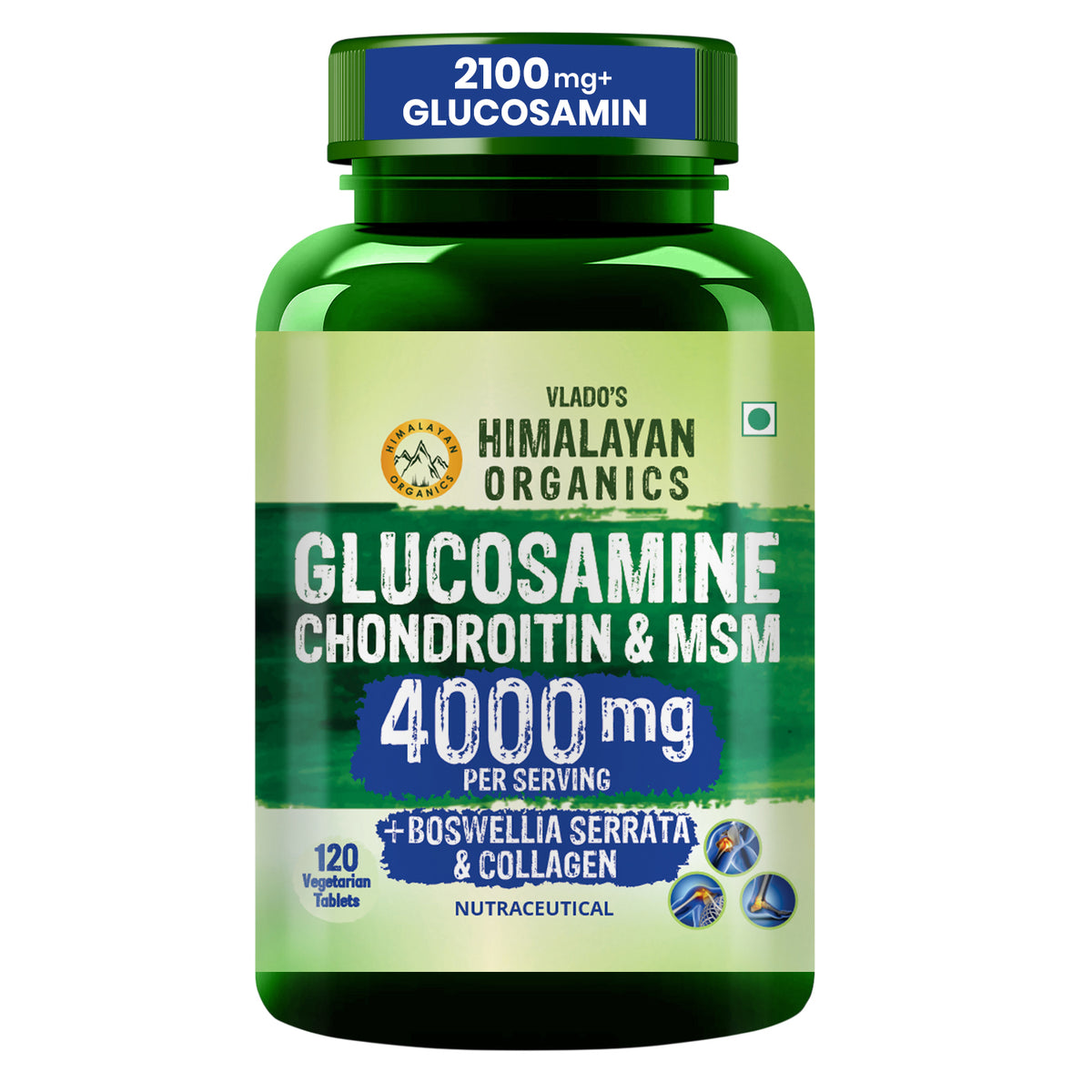 Vlado's Himalayan Organics Glucosamine Chondroitin MSM with Boswellia | 120 Tablets