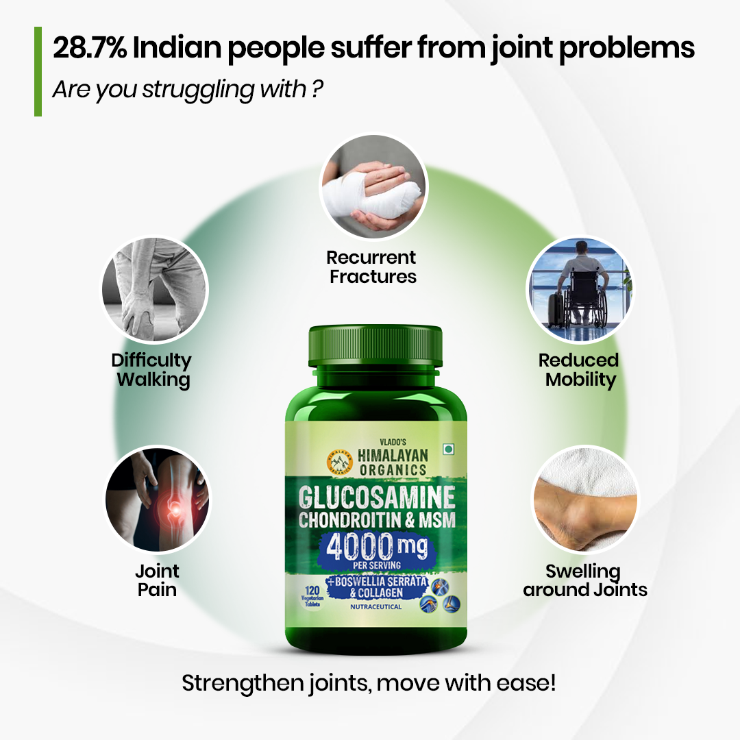 Vlado's Himalayan Organics Glucosamine Chondroitin MSM with Boswellia | 120 Tablets