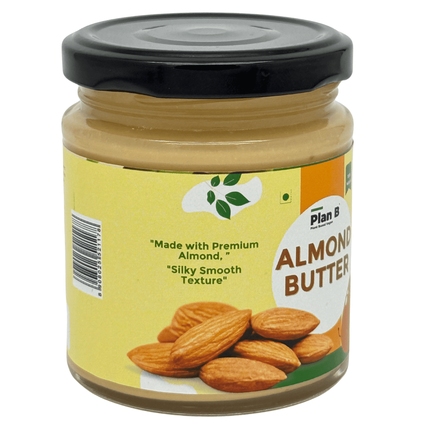 Plan B Natural Almond Butter | Creamy, Vegan, No Added Sugar | High Protein Nut Butter | Gluten-Free & Dairy-Free Healthy Spread | 100% Roasted Almonds | 200g Jar