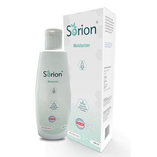 Atrimed Sorion Moisturizer | With precious Narikela & Plant extracts from Nimba, Haridra, Manjistha & Streekutaja | Intensive care of sensitive, irritated, Itchy or flaky skin | 200ml | Pack of 1