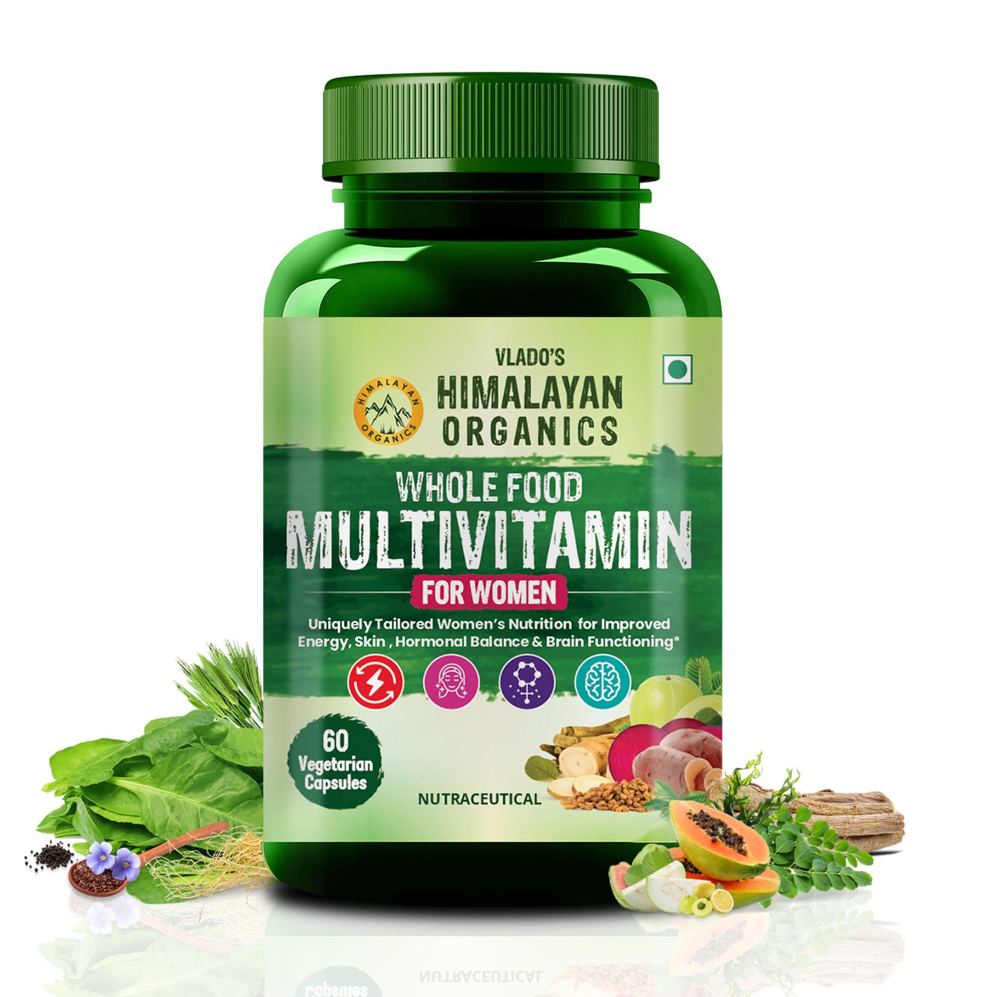 Vlado's Himalayan Organics Whole Food Multivitamin for Women || 60 Veg Capsules