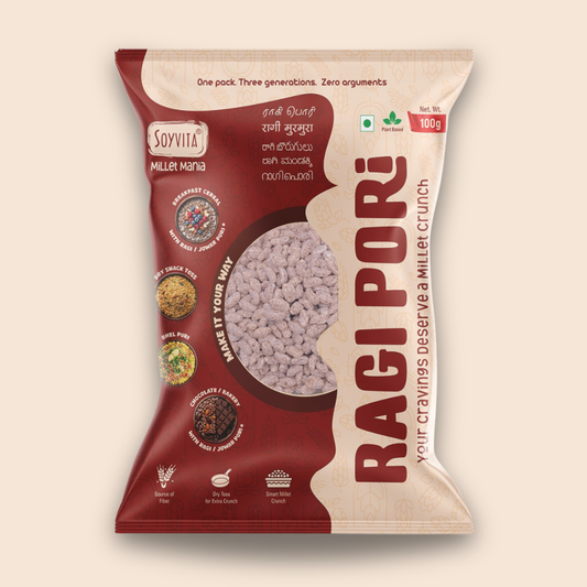 Ragi Pori | Smart Millet Crunch | Anytime Snack | 100 Gms | Pack of 3