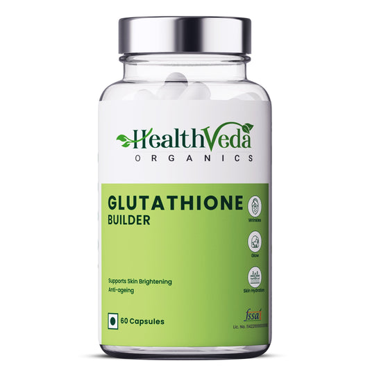 Health Veda Organics Plant Based Glutathione Builder | 60 Veg Capsules| Antioxidant Support for Anti-Ageing, Youthful & Brightening Skin | For Both Men & Women