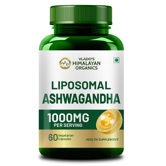 Vlado's Himalayan Organics Liposomal Ashwagandha 1000mg per Serving | Ashwagandha Root Extract | 60 Veg Capsules