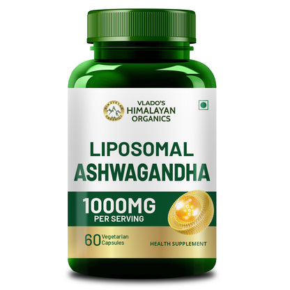 Vlado's Himalayan Organics Liposomal Ashwagandha 1000mg per Serving | Ashwagandha Root Extract | 60 Veg Capsules