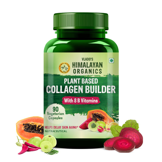 Vlado's Himalayan Organics Collagen Builder for Hair and Skin with Biotin and Vitamin C - 90 Veg Capsules