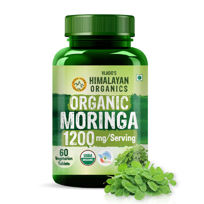 Vlado’s Himalayan Organics Organic Moringa Tablets | 1200 mg Moringa Leaf Extract | Pure Plant-Based Superfood | 60 Tablets