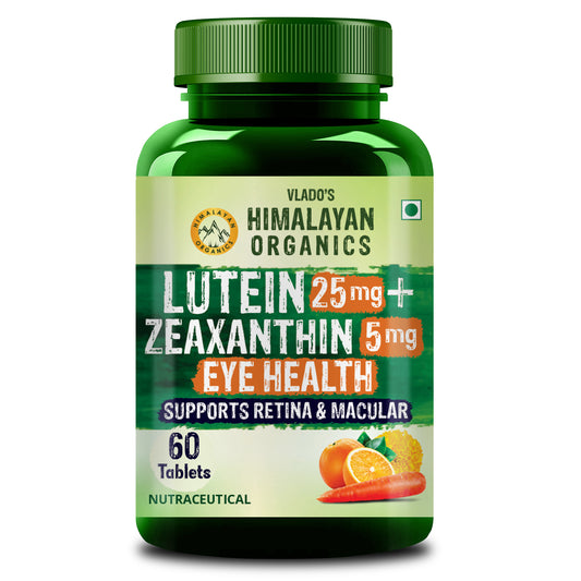 Vlado's Himalayan Organics Eye Care Supplement (Lutemax 2020, Orange Extract, Carrot Extract) - 60 Tablets