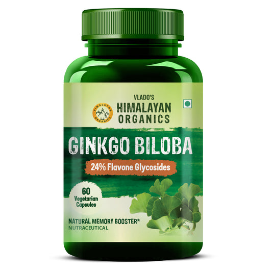 Vlado's Himalayan Organics Ginkgo Biloba for Healthy Brain Functions - 60 Capsule