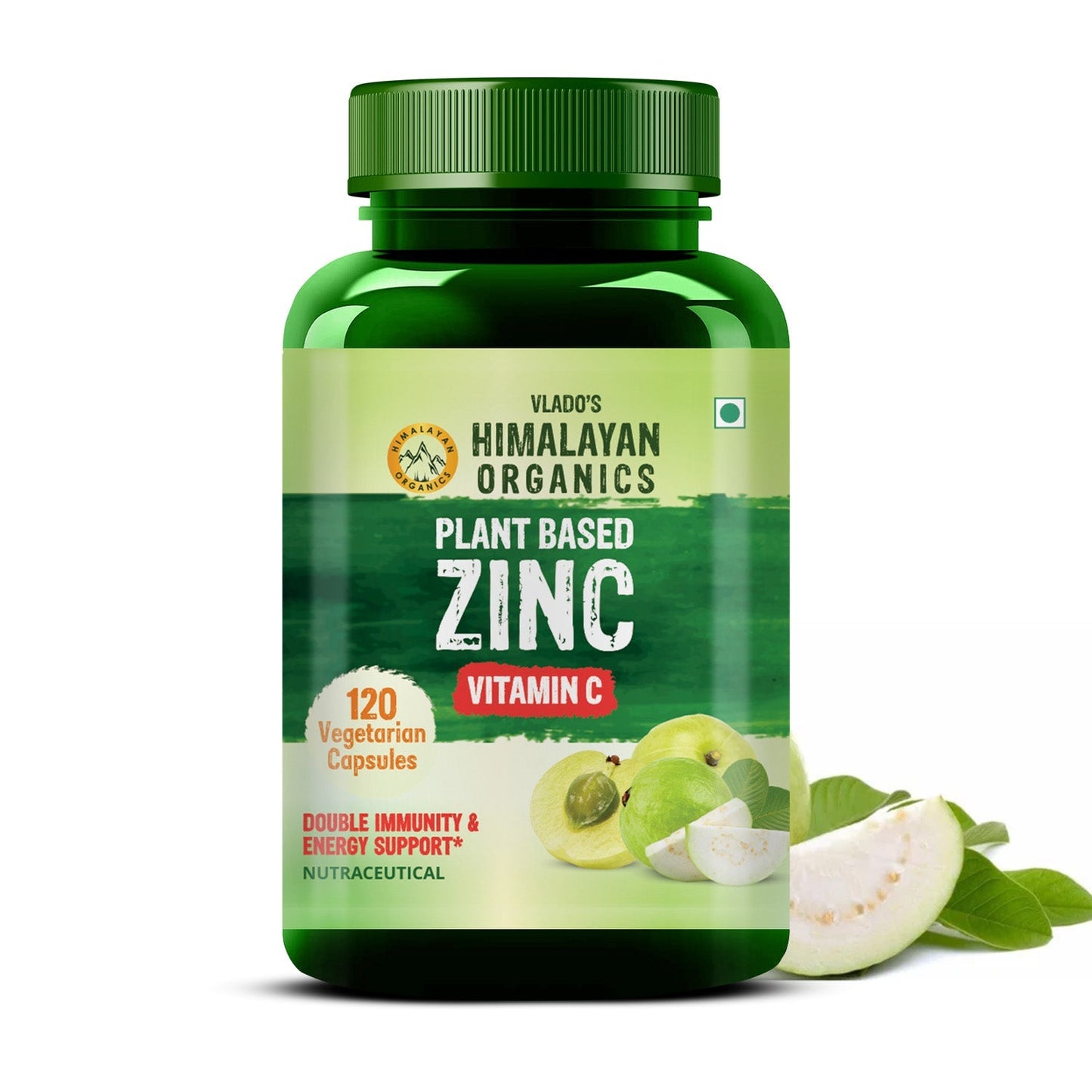 Vlado's Himalayan Organics Plant Based Zinc with Vitamin C | 120 Veg Capsules