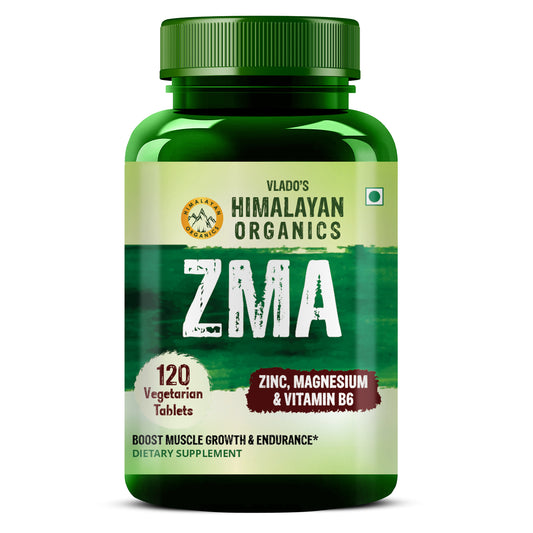 Vlado's Himalayan Organics ZMA (Zinc, Magnesium Aspartate) Nighttime Sports Recovery Supplement - 120 Veg Tablets