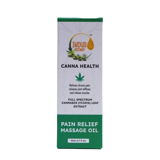 INDUS HEMP CANNA HEALTH | PAIN RELIEF MASSAGE OIL| FULL SPECTRUM CANNABIS (VIJAYA) LEAF EXTRACT