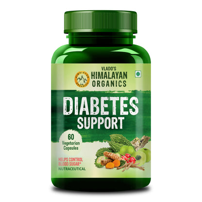 Vlado's Himalayan Organics Diabetes Support Supplement | Helps Control Blood Sugar Levels | 100% Vegetarian (60 Capsules)