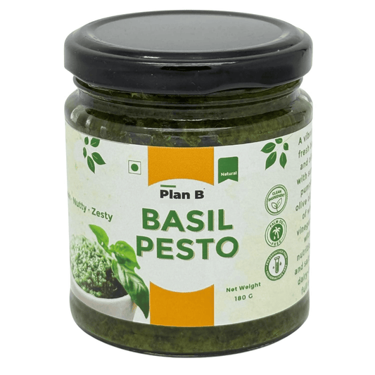 Plan B Vegan Basil Pesto Sauce | Dairy-Free, No Preservatives | Made with Basil, Olive Oil & Pumpkin Seeds | Plant-Based, Gluten-Free | 180g Jar