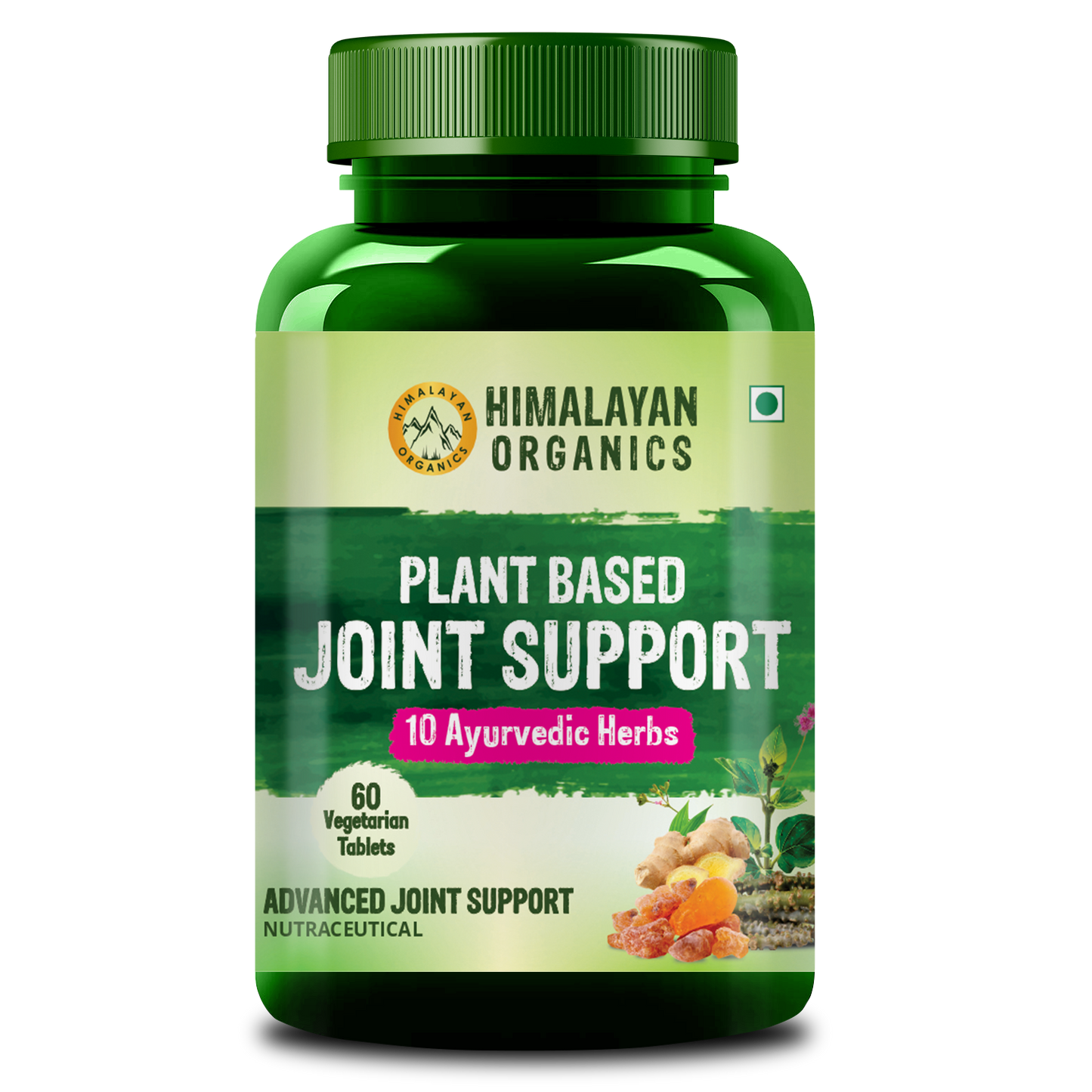 Himalayan Organics Plant Based Joint Support With Boswellia Serrata | Amla, Alfalfa, Turmeric, Moringa + 10 Ayurvedic Herbs | Strong Bones & Relieves Joint Pain | Better Flexibility For Men & Women - 60 Veg Tablets