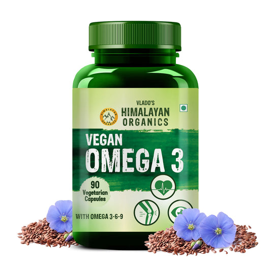 Vlado's Himalayan Organics Omega 3 6 9 Vegan Natural Nutrition Supplement - 90 Capsules