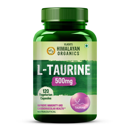 Vlado's Himalayan Organics L-Taurine 500mg Supplement | 120 Veg Capsules