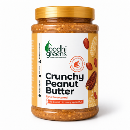 Bodhi Greens Crunchy Peanut Butter | Date Sweetened | 1kg