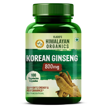 Vlado's Himalayan Organics Korean Red Ginseng 800mg/Serve 100 Veg Capsules