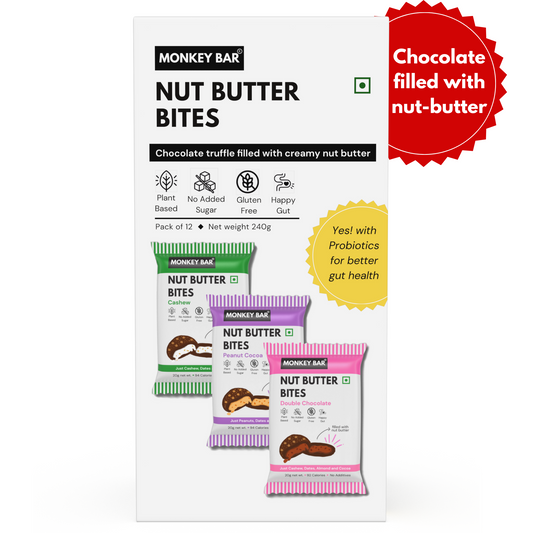 MONKEY BAR Nut Butter Bites - Assorted - Pack of 12