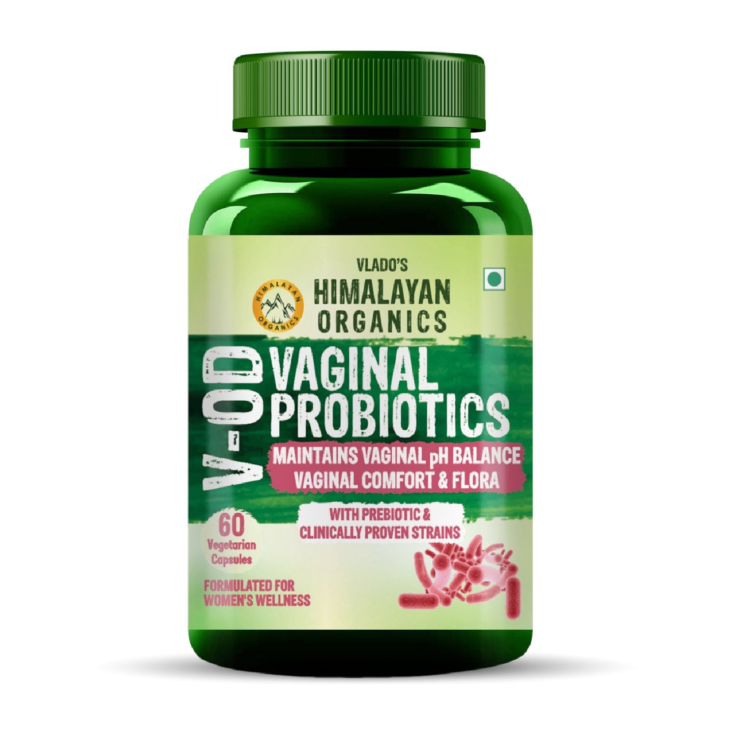 Vlado’s Himalayan Organics Vaginal Probiotics for Women | With Lactobacillus & Prebiotics | Supports Intimate pH Balance | 10 Billion CFU | 60 Veg Capsules