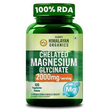 Vlado's Himalayan Organics Chelated Magnesium Glycinate | 120 Vegan Tablets