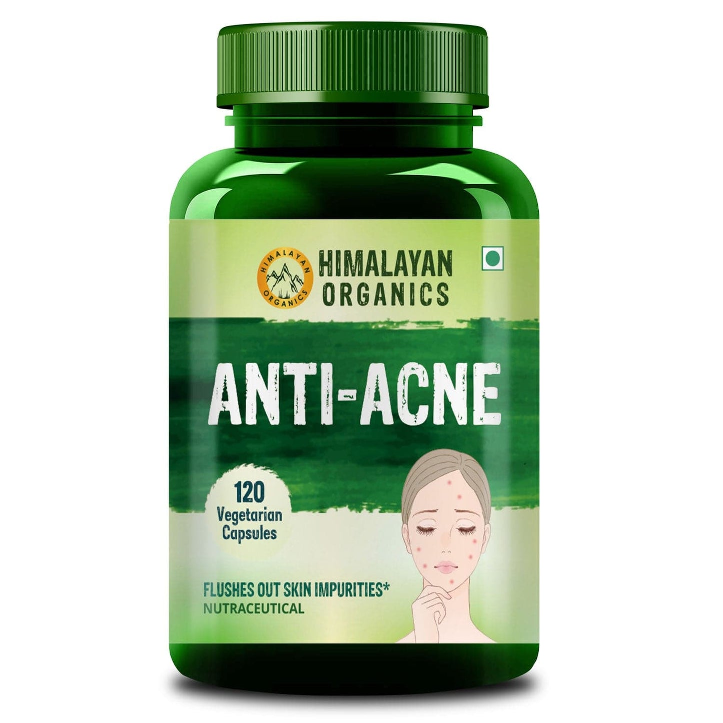 Himalayan Organics Anti-Acne Supplement for Clear Glowing Skin | Antioxidant Rich | Blood Purifier | Skin Wellness (120 capsules)
