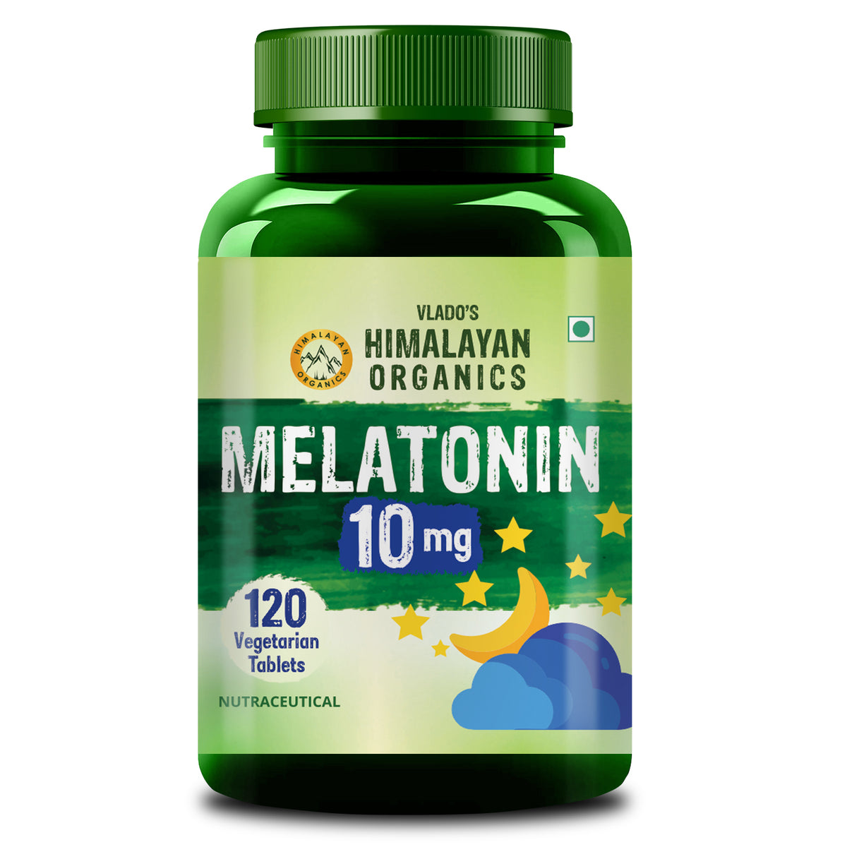 Vlado's Himalayan Organics Melatonin 10mg | Non-Habit Forming Supplement | 120 Veg Tablets
