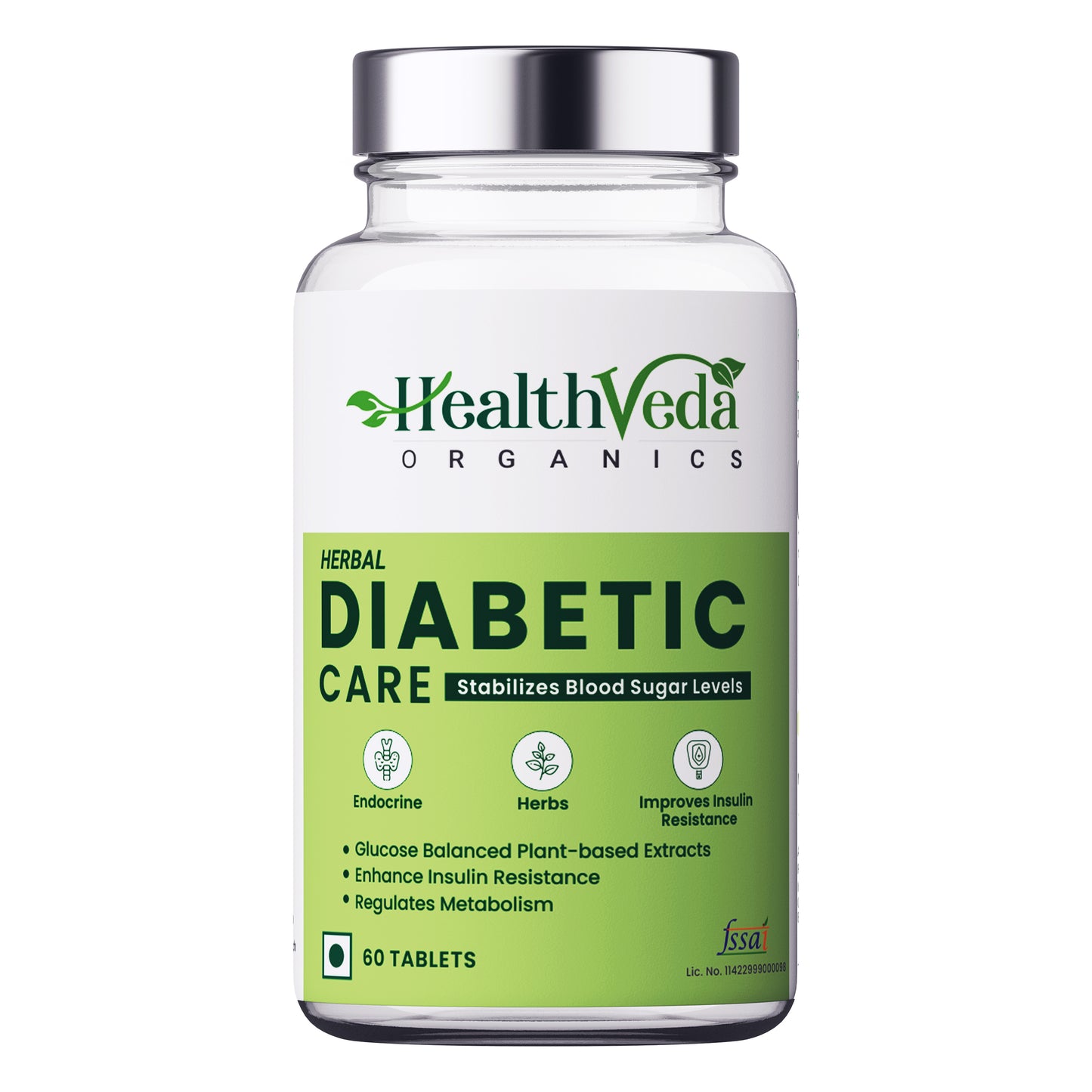 Health Veda Organics Diabetic Care Supplements with Karela, Gudmar, Jamun I 60 Veg Tablets I Manages Blood Sugar Levels I For Both Men & Women
