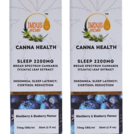 Indus Hemp Canna Health CBD Sleep 2200mg | Combo Pack of 2 | Broad Spectrum Cannabis (Vijaya) Leaf Extract