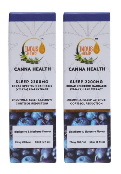 Indus Hemp Canna Health CBD Sleep 2200mg | Combo Pack of 2 | Broad Spectrum Cannabis (Vijaya) Leaf Extract