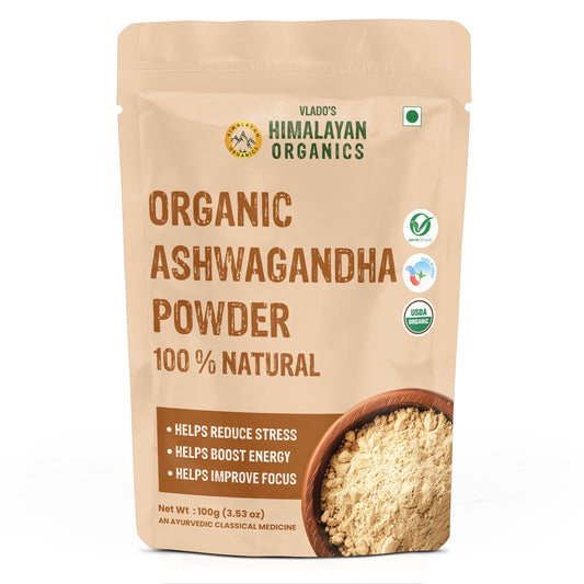 Vlado’s Himalayan Organics Ashwagandha Powder | 100% Organic & Pure | 100g
