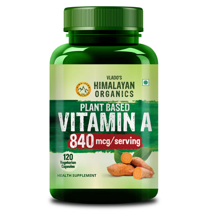 Vlado's Himalayan Organics Plant-Based Vitamin A Supplement | Sourced from Sweet Potato & Triphala | 120 Veg Capsules