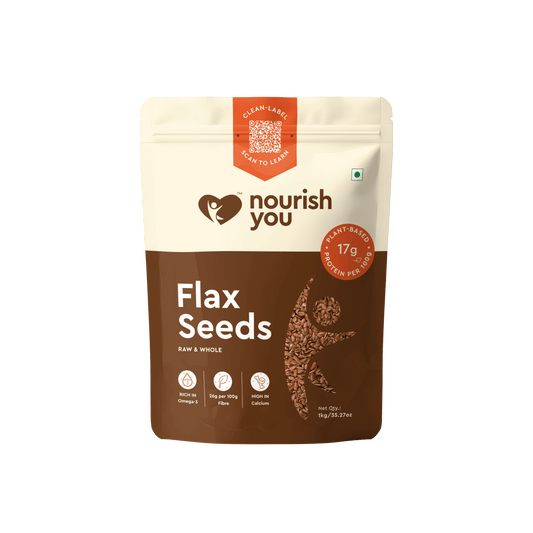 Nourish You Raw & Whole Flaxseeds 1Kg - Alsi Seeds | Whole Flax seeds for Hair Growth | Raw Seeds for Eating | Source of Iron & Dietary Fibre | Rich in Protein