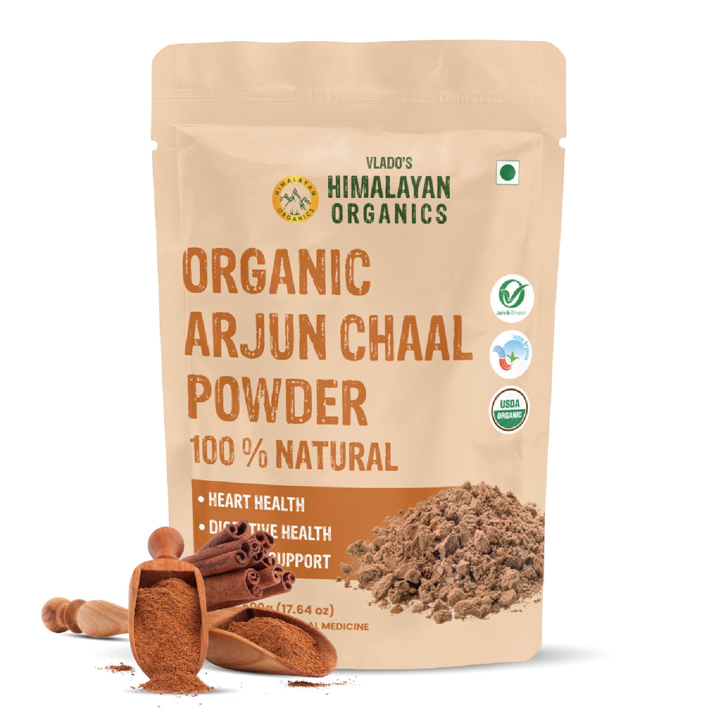 Vlado’s Himalayan Organics Arjun Chaal Powder | 100% Natural & Organic | 500g