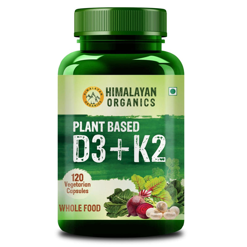 Himalayan Organics Plant Based D3 + K2 - 120 Veg Capsules