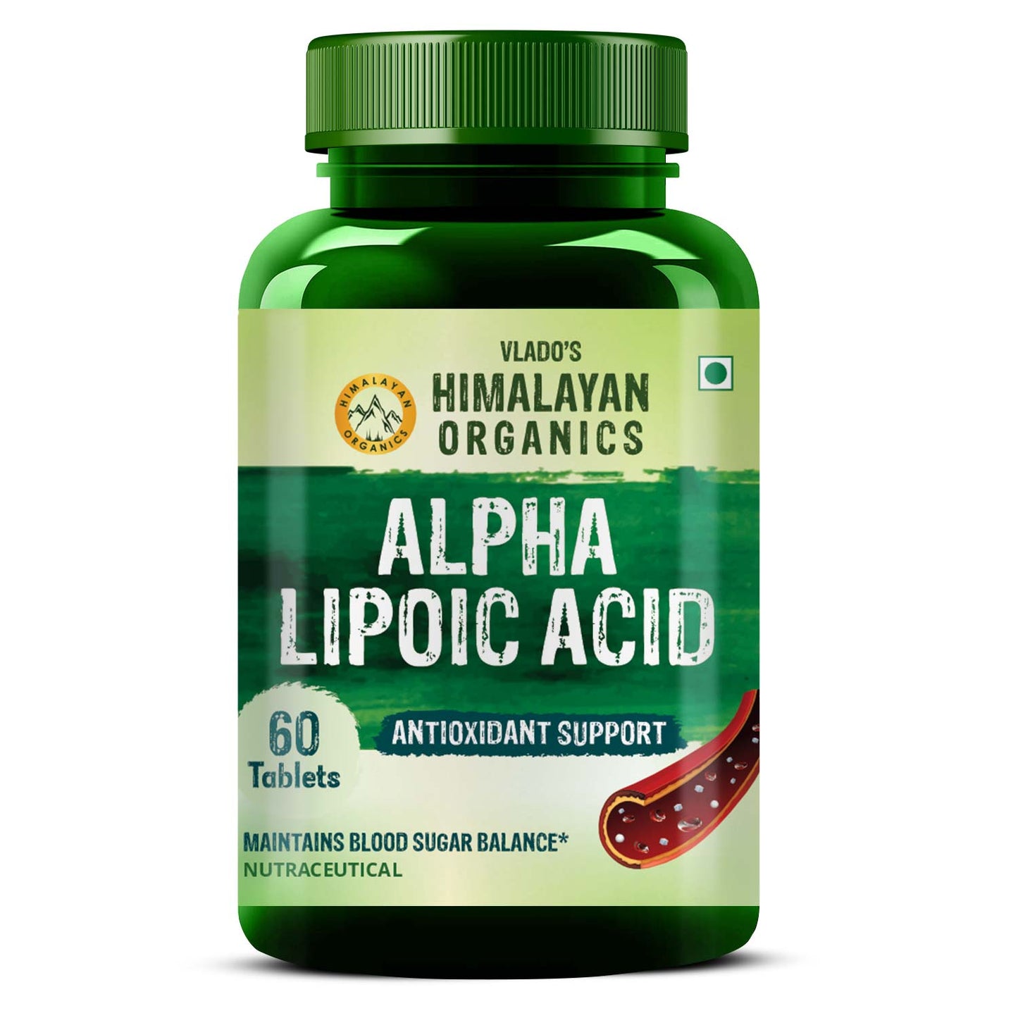 Vlado's Himalayan Organics Alpha Lipoic Acid 300mg | With Antioxidant Properties | 60 Veg Tablets
