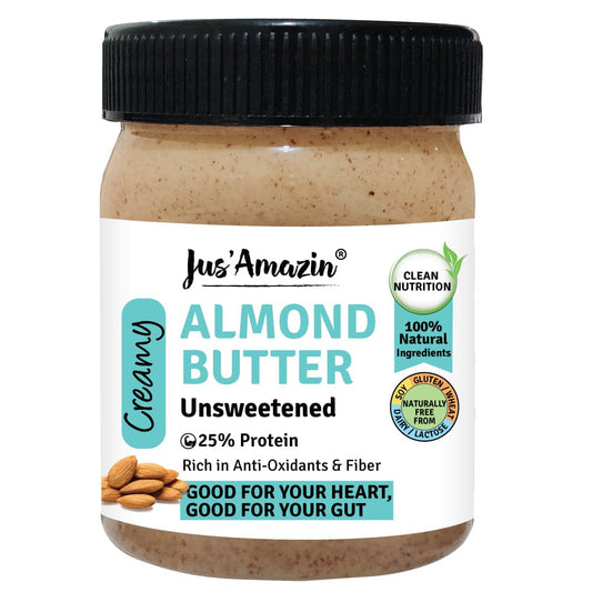 Jus Amazin Creamy Almond Butter - Unsweetened (325g)
