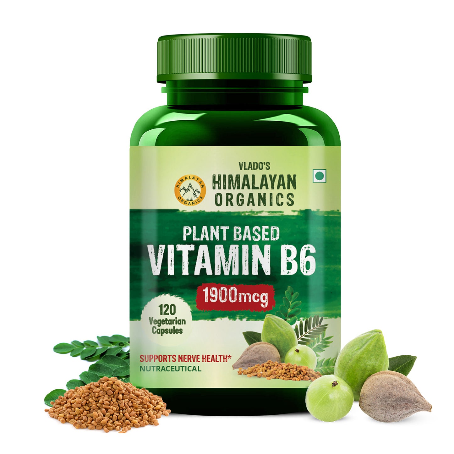 Vlado's Himalayan Organics Plant-Based Vitamin B6 120 Capsules