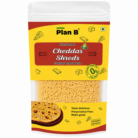 Plan B  Cheddar Shreds (200g) | Plant-Based, Dairy-Free, Lactose-Free, Gluten-Free | Melts Easily | Ideal for Pizza, Pasta & Sandwiches