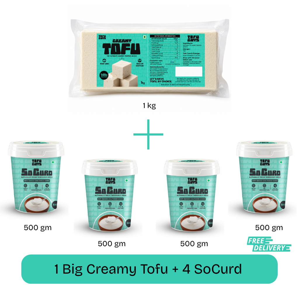 Tofu Guys Tofu (1 kg) x 1 + SoCurd (500 ml) x 4