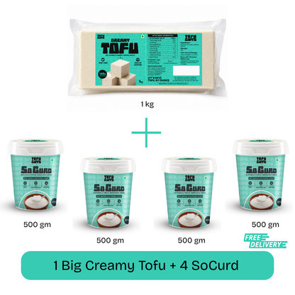 Tofu Guys Tofu (1 kg) x 1 + SoCurd (500 ml) x 4